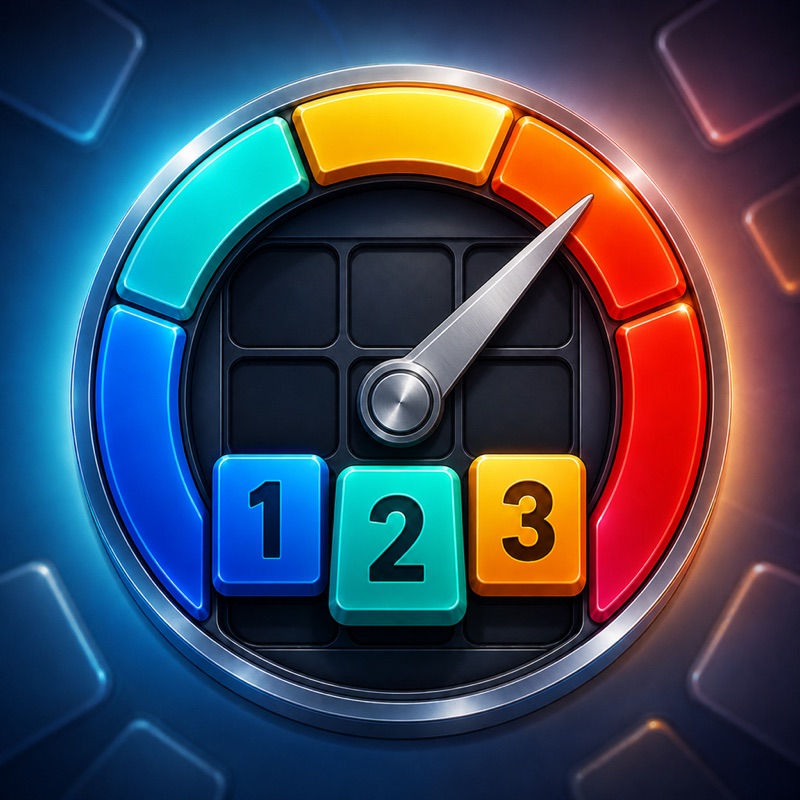 Color Thermostat app icon showing numbered heat tiles beneath a blue-to-red temperature gauge.